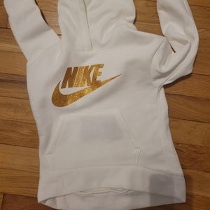 Nike white and gold hoodie (tags detached)